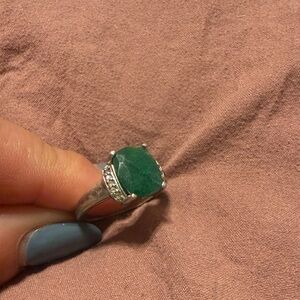 Sterling silver  and genuine gemstone ring
